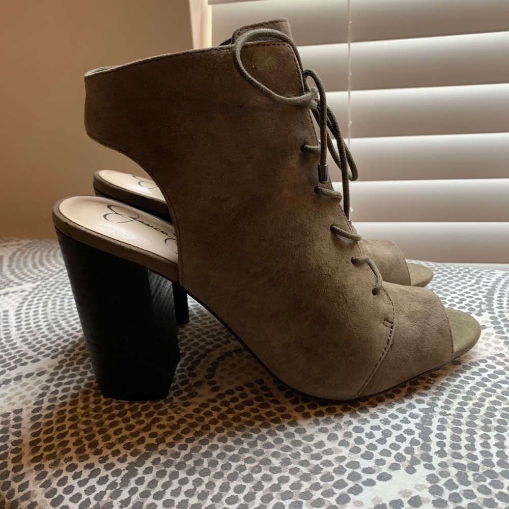 Jessica Simpson Suede Peep Toe, Slingbacks